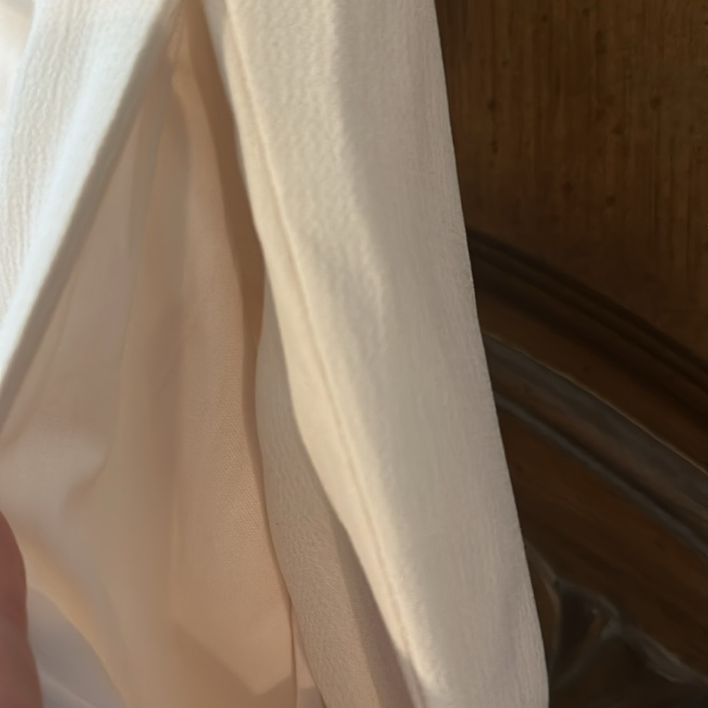 Like NEW Winter White Romantic Strapless Wide Leg with pockets Jumpsuit XS - Picture 7 of 10